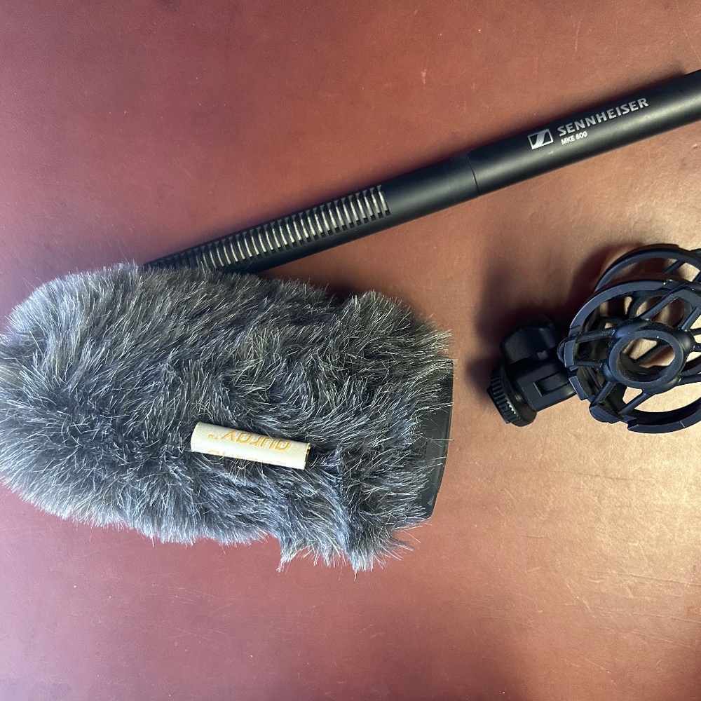 Sennheiser MKE 600 Shotgun Microphone with Auray Universal Shock Mount and Winds